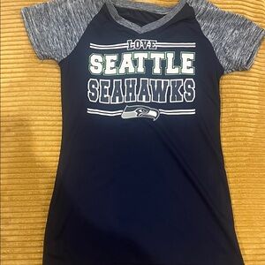 Seattle Seahawks Kids Tee - Navy and Gray